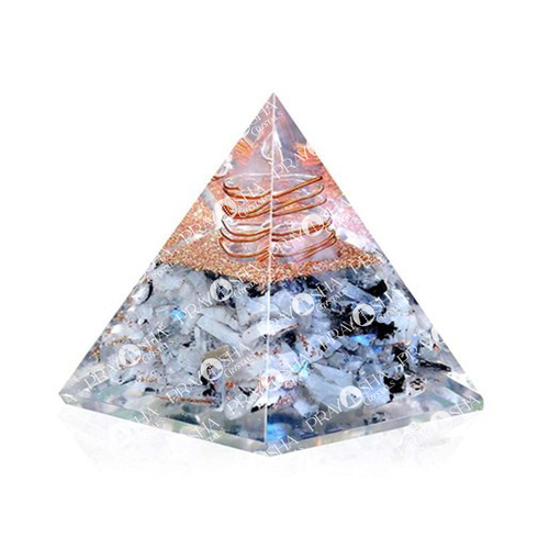 Rainbow Moonstone Orgonite Pyramid
