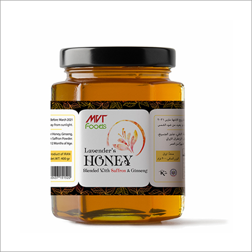 Lavender Honey Blended With Saffron And Ginseng Packaging: Round