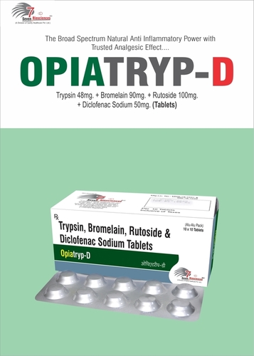 Trypsin 48Mg+Bromelain 90Mg+Rutoside Trihydrate 100Mg+Diclofenac Sodium50Mg