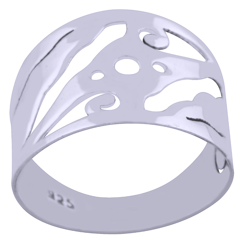 GORGEOUS JALI CUT OUT PLAIN 925 STERLING SOLID SILVER HANDMADE RING