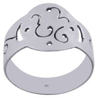 GORGEOUS JALI CUT OUT PLAIN 925 STERLING SOLID SILVER HANDMADE RING