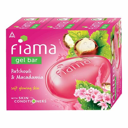 Fiama Gel Bar Patchouli And Macadamia For Soft Glowing Skin, With Skin Conditioners - 125g (Pack Of 3)