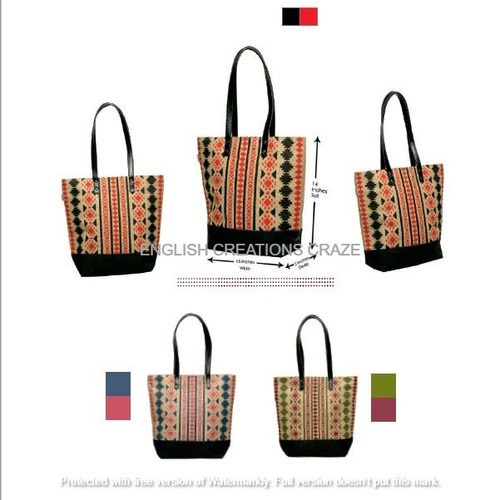 Bulk Jute Printed Beach Bags Wholesalers - Color: Multicolor
