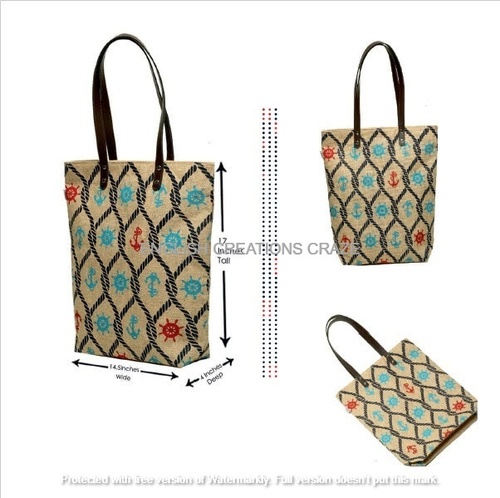 Multicolor Custom Printed Beach Handbags