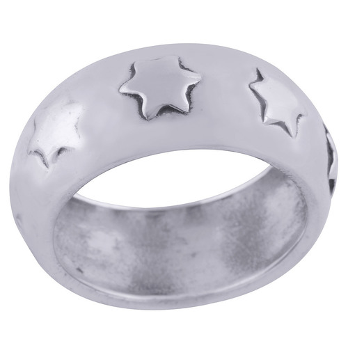 STAR ENGRAVED PLAIN 925 STERLING SOLID SILVER HANDMADE RING