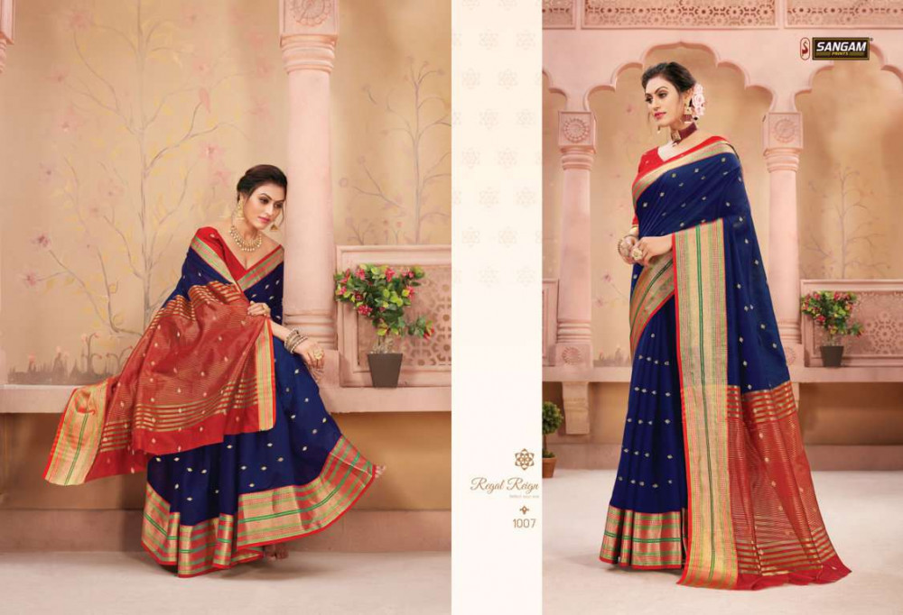 Sangam Prints Ratnalekha Weaving Handloom Silk Saree Catalog
