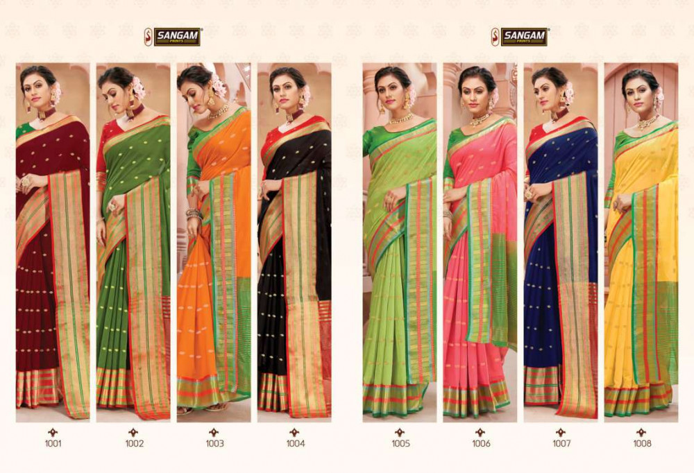 Sangam Prints Ratnalekha Weaving Handloom Silk Saree Catalog