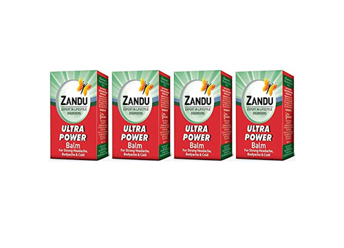 Zandu Ultra Power Balm For Strong Headache And Cold (Pack Of 4)