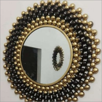 Black And Gold Metal Ball Decorative Mirror