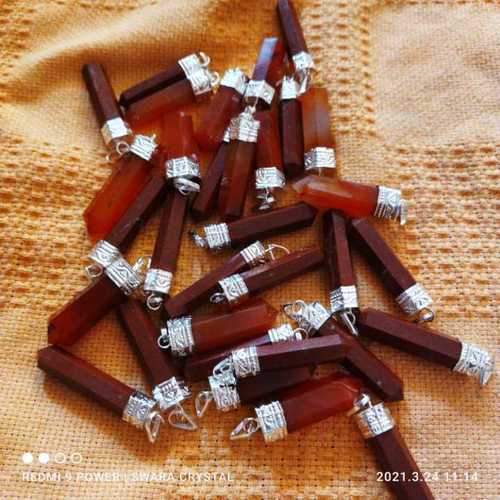 Red jasfar Agate pencil point pendent