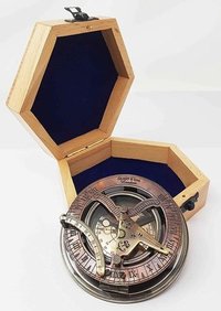 Antique Steampunk Brass Sundial Compass