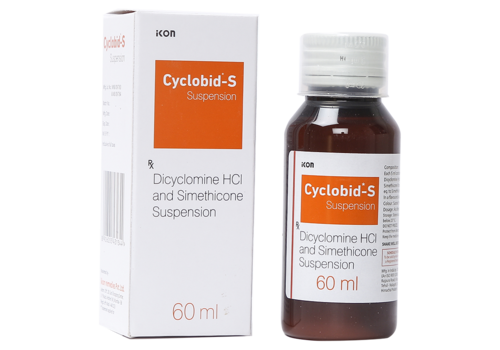 CYCLOBID S SUSPENSION (DICYCLOMINE 10MG & SIMETHICONE 40MG) 60ML