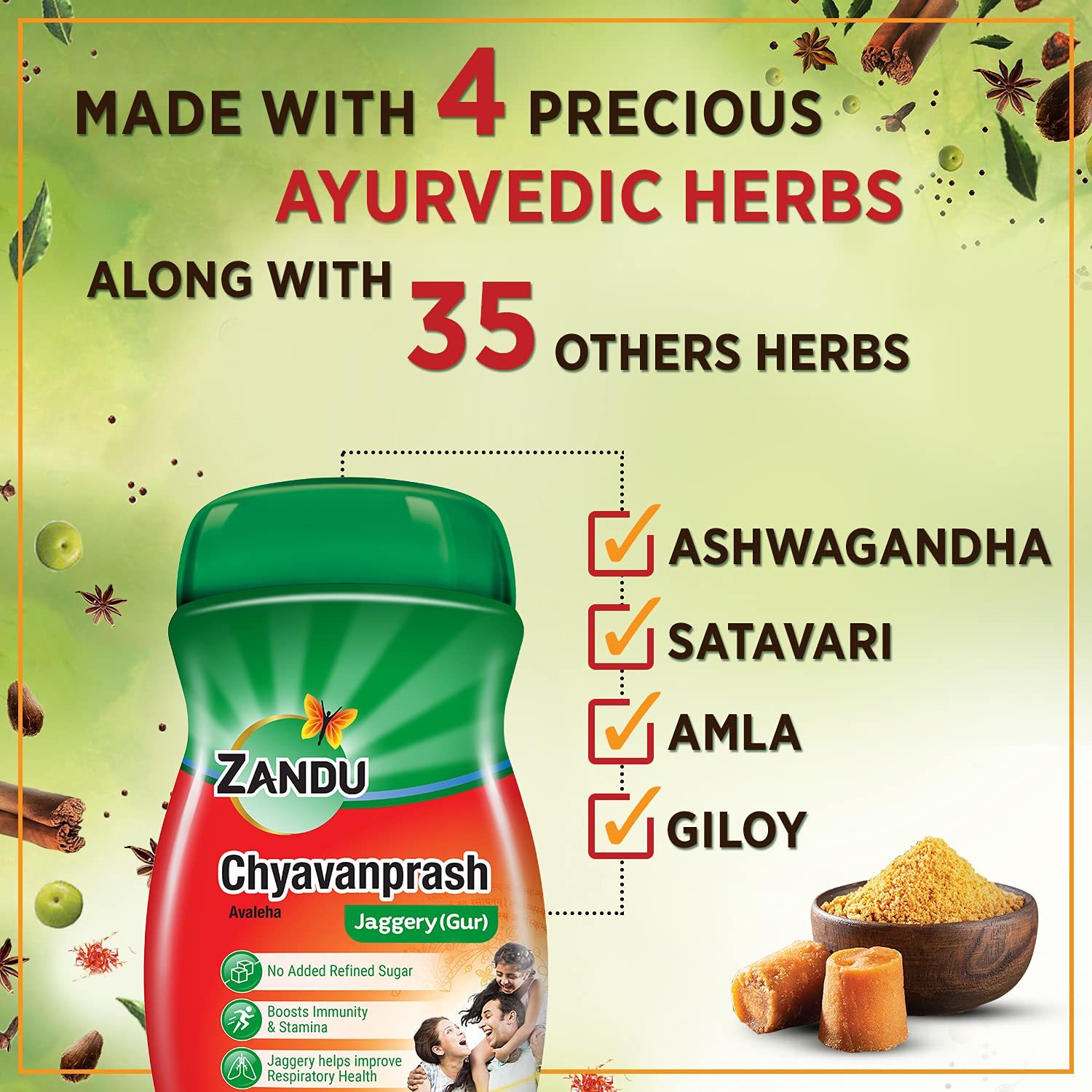 Zandu Chyavanprash Avaleha Jaggery (Gur), Ayurvedic Immunity Booster - 450g