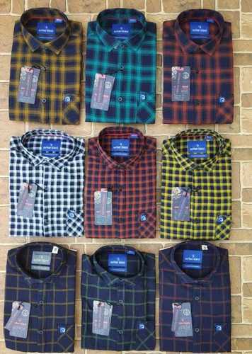 Branded Mens Check Shirts Stock Lot Collar Style: Classic