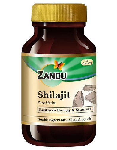 Zandu Shilajit Capsules, Infused Natural Shilajit Extracts, Helps Boost Immunity - 60 Veg Capsules