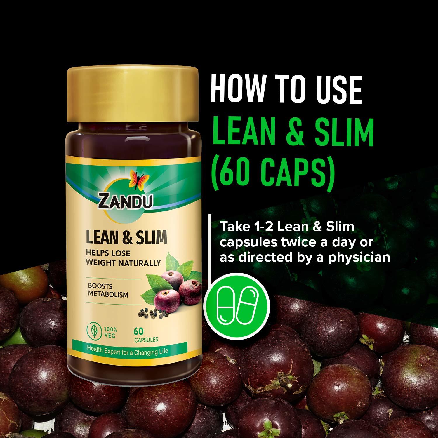 Zandu Lean And Slim, An Ayurvedic Supplement Helps For Healthy Digestion - 60 Veg Capsules