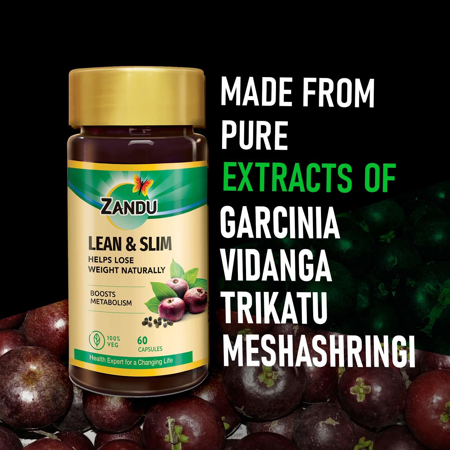 Zandu Lean And Slim, An Ayurvedic Supplement Helps For Healthy Digestion - 60 Veg Capsules