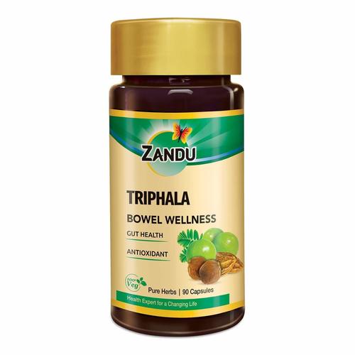 Zandu Triphala Capsules, Supports Bowel Wellness - 90 Veg Capsules