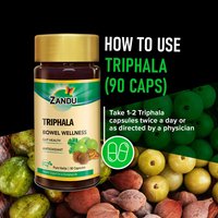 Zandu Triphala Capsules, Supports Bowel Wellness - 90 Veg Capsules