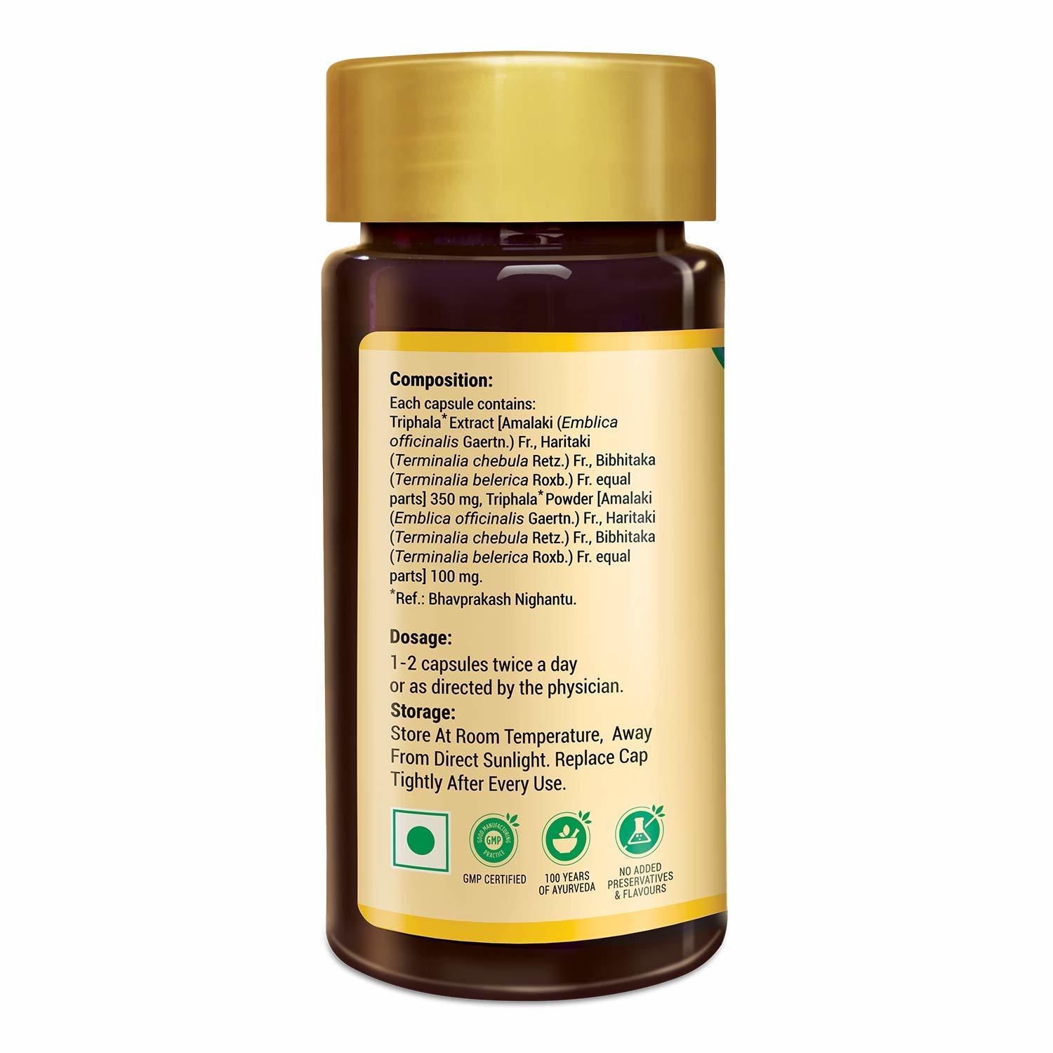Zandu Triphala Capsules, Supports Bowel Wellness - 90 Veg Capsules
