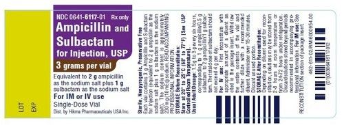 Liquid Ampicillin + Sulbactam For Injection