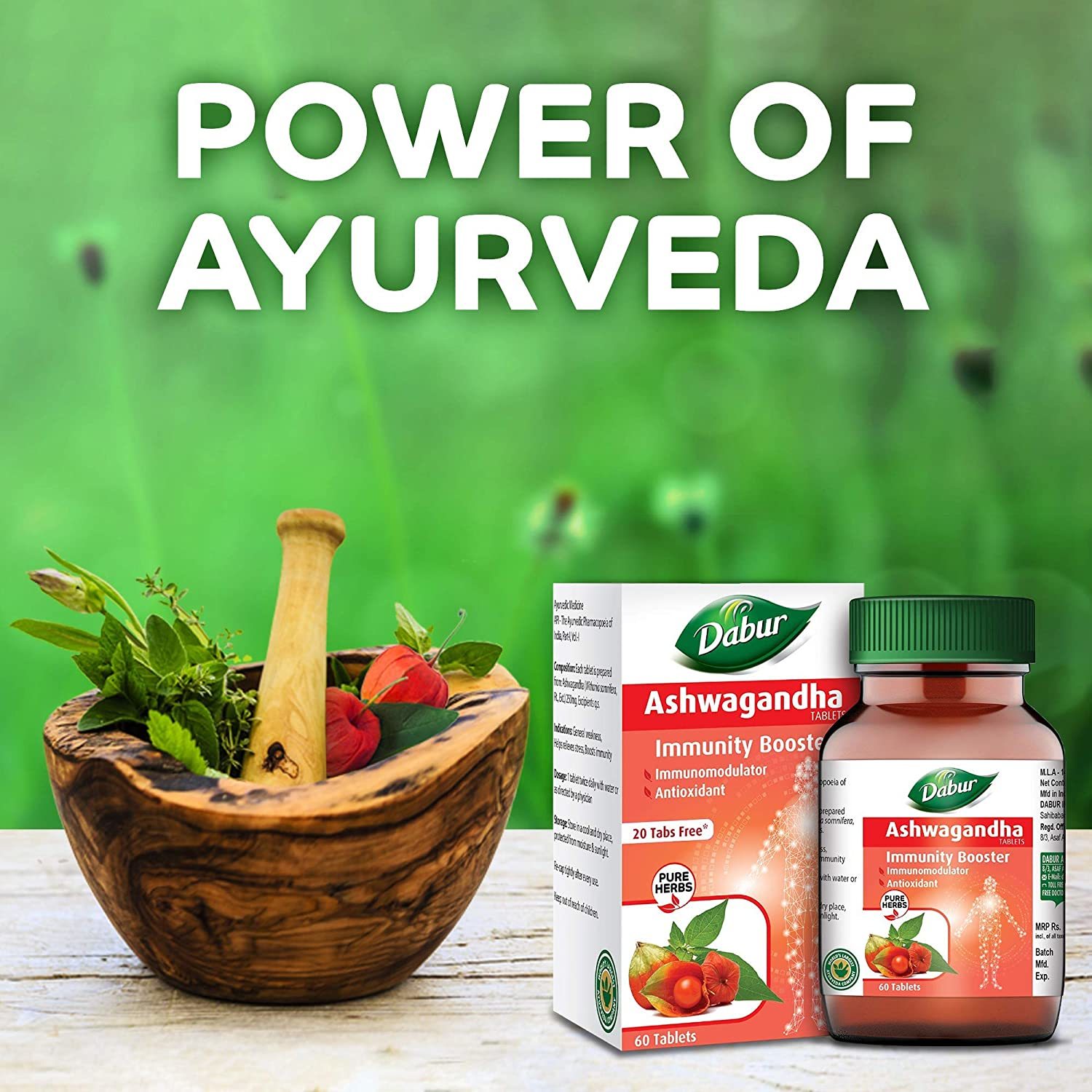 Dabur Ashwagandha Tablet - Immunity Booster / Rich In Anti Oxidants - 60 Tablets