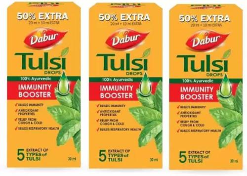 Dabur Tulsi Drops Immunity Booster - 90ml (Pack Of 3)