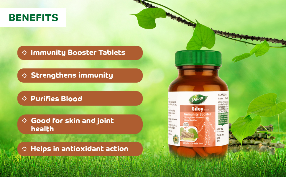 Dabur Giloy Tablet- Immunity Booster / Helps In Blood Purification (80 Tablets )