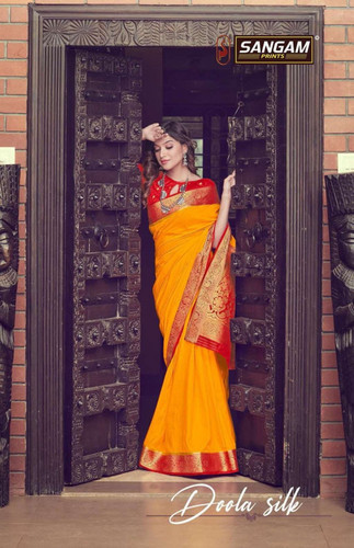 Sangam Prints Doola Silk Saree Catalog Collection