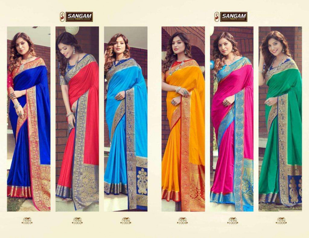 Sangam Prints Doola Silk Saree Catalog Collection