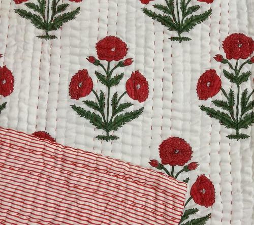 mugal print handmade  kantha quilt