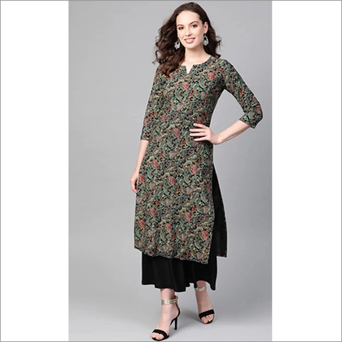 Ladies Black Kurti With Palazzo