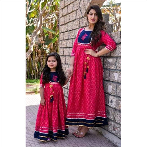 Mother And Daughter Fancy Anarkali Kurti Combo