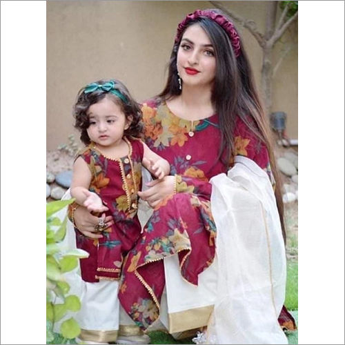 Mother And Daughter Fancy Kurti Set