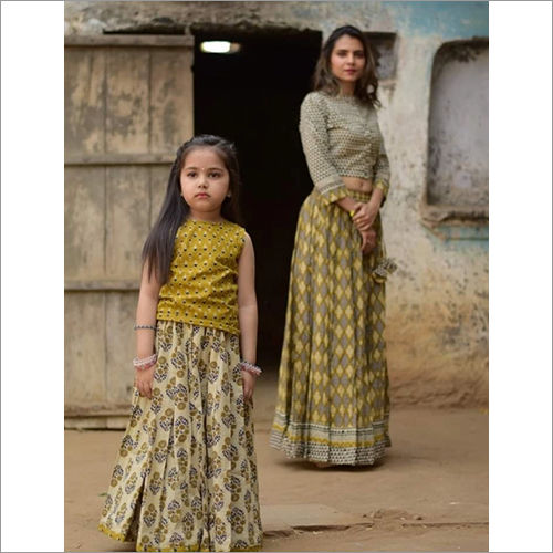 Mother And Daughter Long Skirt With Top Combo Gender: Female