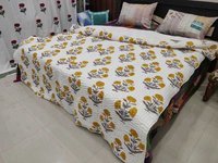 Sanganeri block print indian kantha quilt