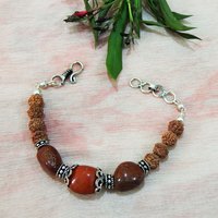 Health Red Jasper Tumble & Rudraksha Beads Bracelet