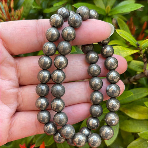 8mm Grade Pyrite Crystal Bead Bracelet