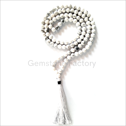 108 Mala Howlite Necklace Beads By GEMSTONE FACTORY