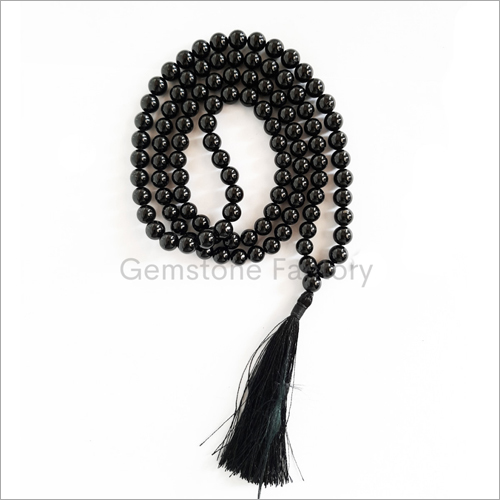 Black Tourmaline Necklace Japa Mala By GEMSTONE FACTORY