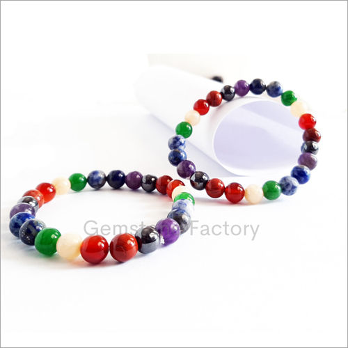 Maitri Gemstone Healing 7 Chakras Volcanic Stone Energy Bracelet, For  Fashion, Size: 8mm at Rs 90/piece in Jamnagar