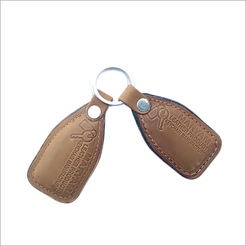 Tan Leather 3d Printed Keychains