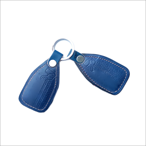 Blue Leather Keychains