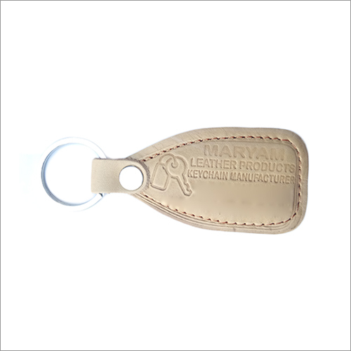 ML-BO-004 Beige Leather Keychains