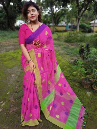 Cotton buti Multicolored weaving work saree