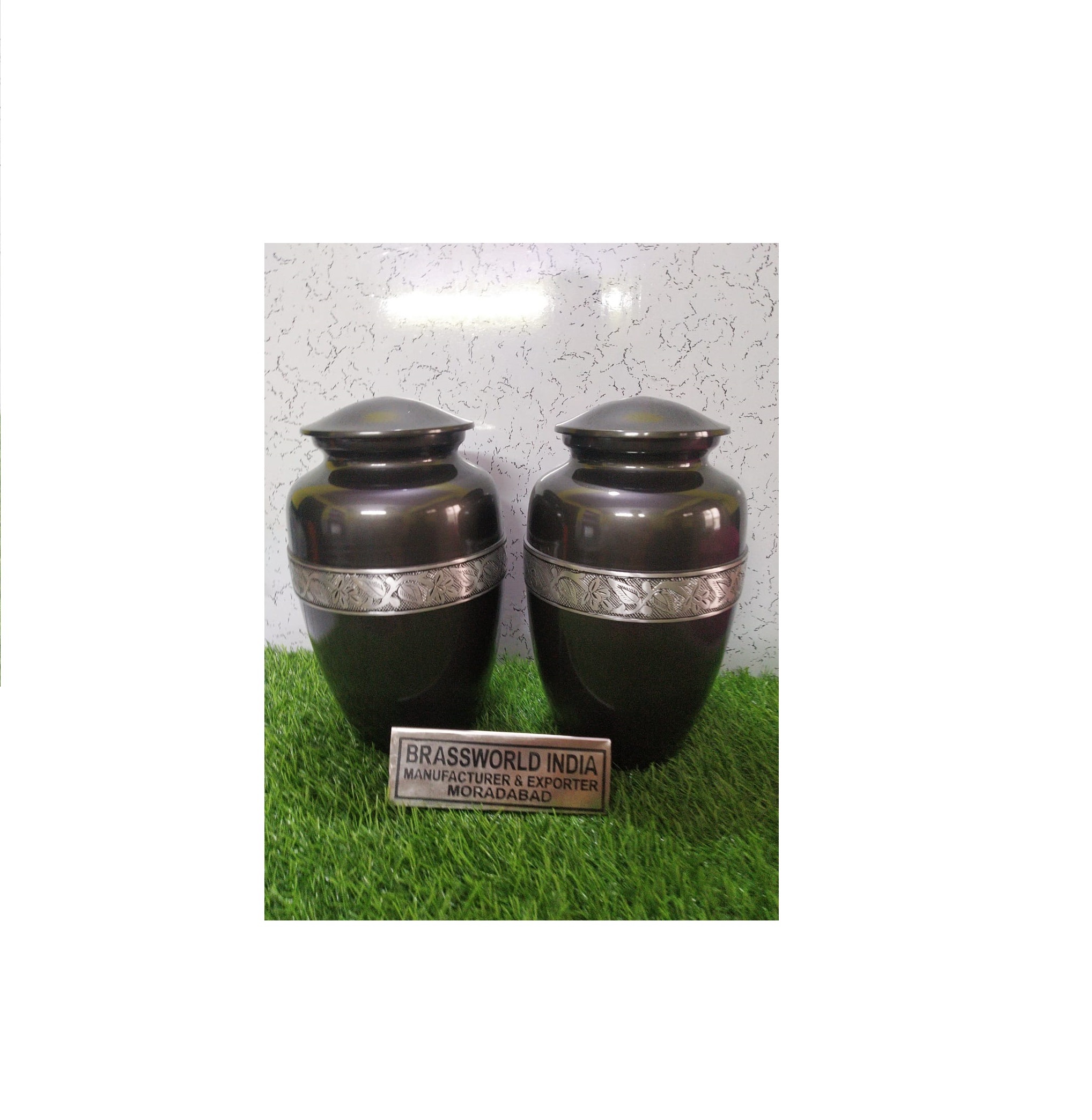 Aluminium Black With Silver Engraved For Human Ashes Funeral Supplies