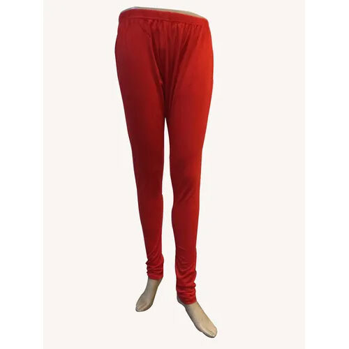 100 % Cotton Plain Lycra Legging - Color: Red
