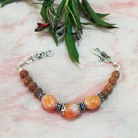 Fashion Carnelian Tumble & Rudraksha Beads Bracelet