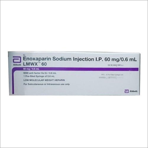 Enoxaparin Sodium Injection - 60 Mg/0.6 Ml Pre-filled Syringe | Anticoagulant Treatment, Recommended By Doctor