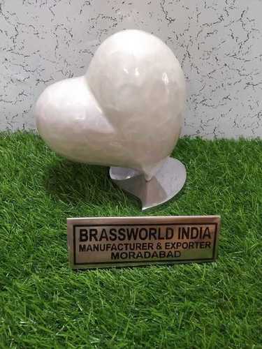 Elegant White Texture Brass Heart Urn
